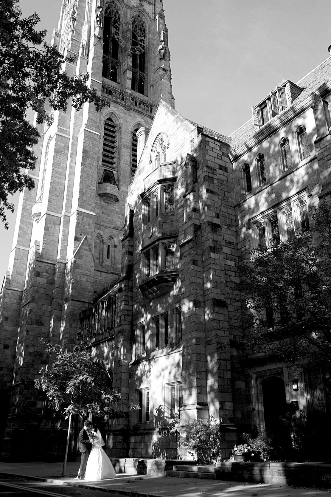  Yale University Bride and Groom Wedding portrait photographer 