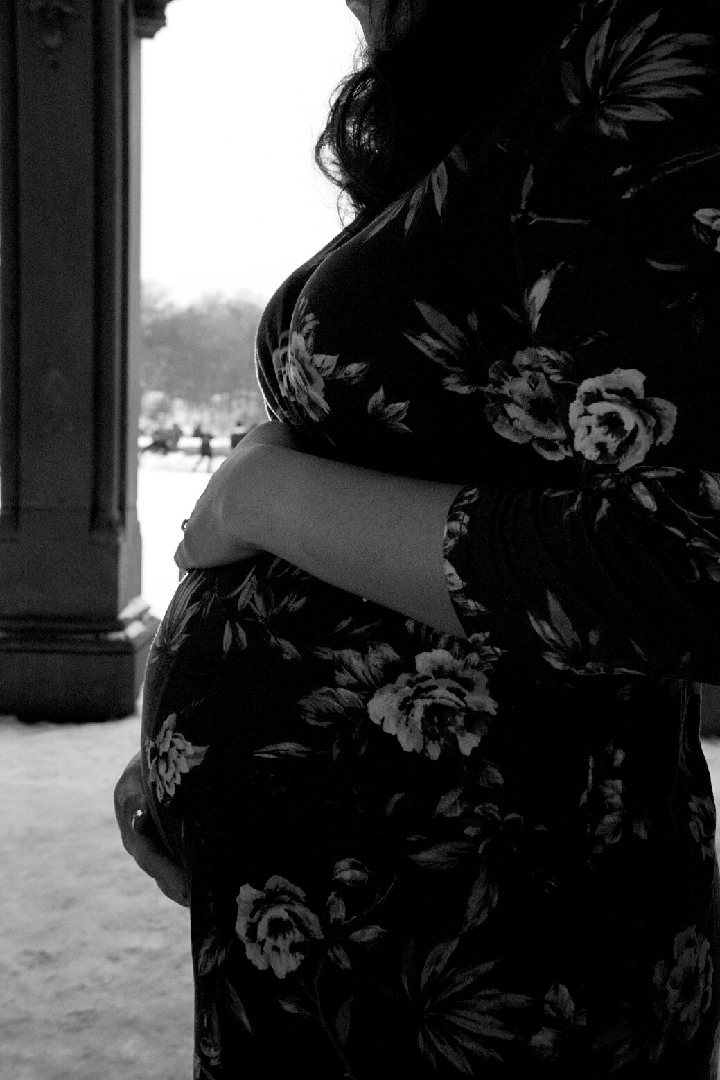  Winter Maternity photography, maternity silhouette, Central Park New York, Catholic Photographer 