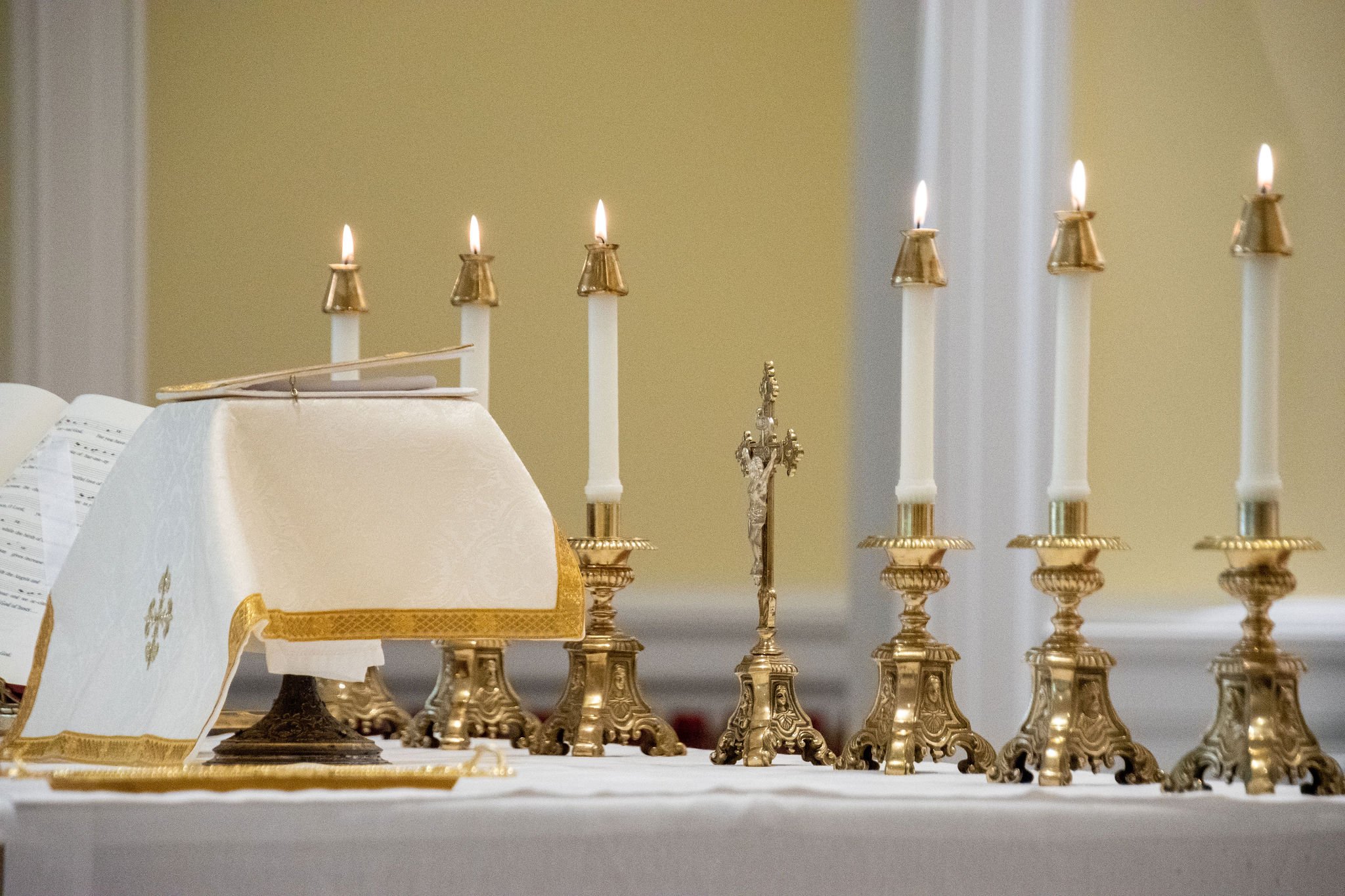 Catholic wedding day altar