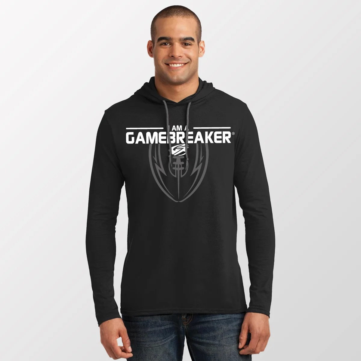 Men - I AM - Ring Spun Cotton LS Hooded T-Shirt