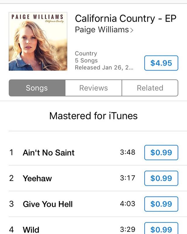 ITS HERE! My 'California Country' EP!! 🎶Go check out it out on ITUNES. ❤️ xo #whatsyourfavoritesong #california #californiacountry #countrymusic #newmusicfriday