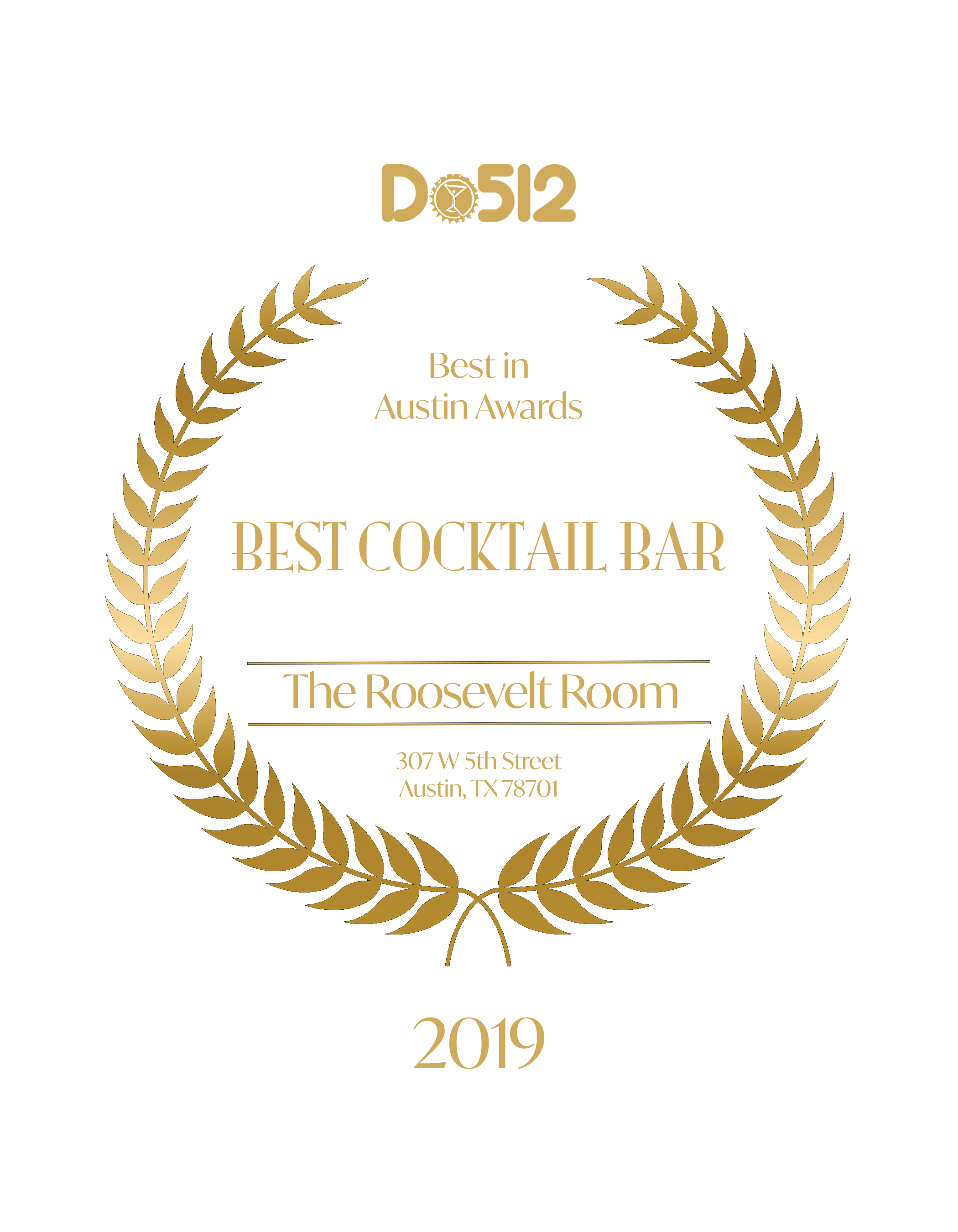Do512 Best Cocktail Bar 2019 Plaque 7x9 (No Background).png