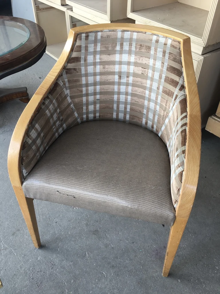 Plaid Rounded Dining Chair