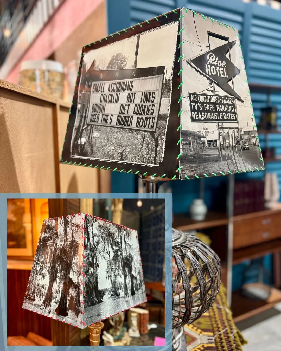 Floor 13_New Orleans_Furniture_Vintage_Antique_Mid Century Modern_Black_White_Custom_Cajun_Lamp_Shade_01.jpg