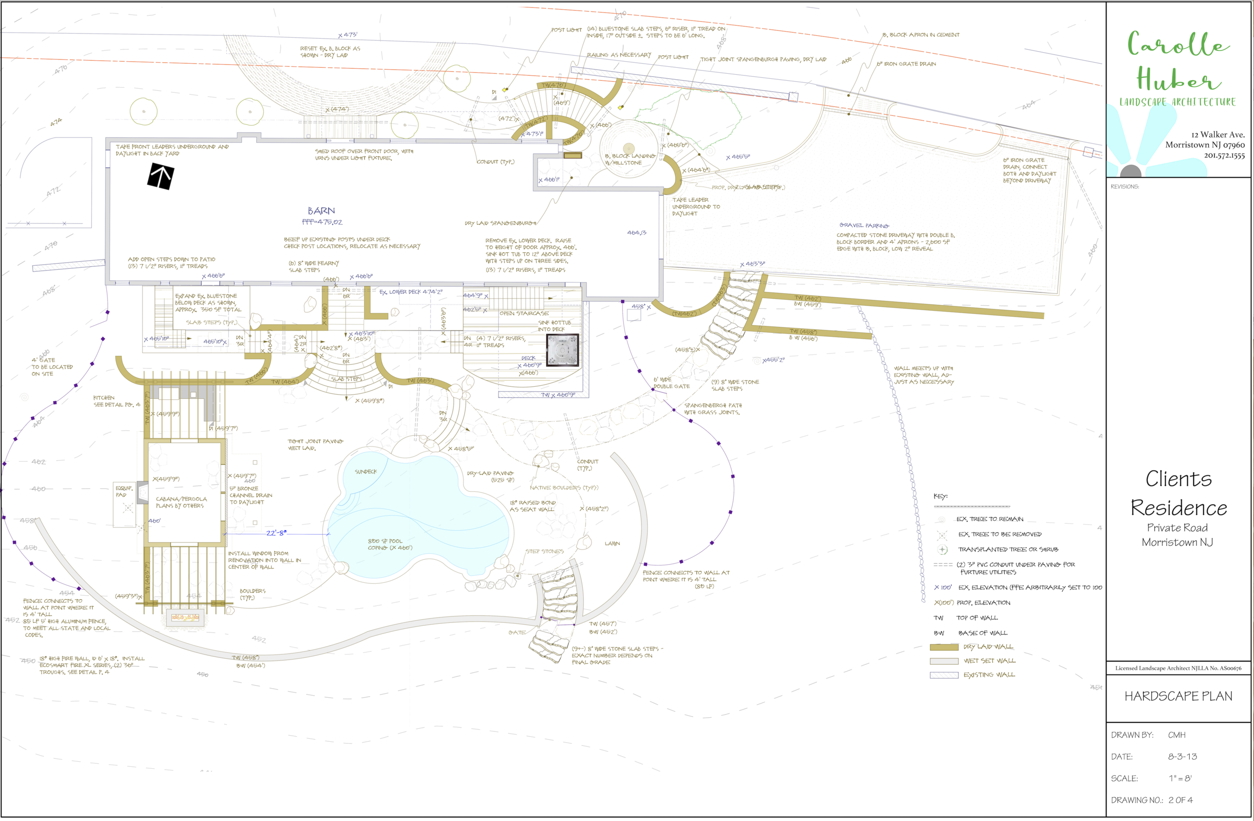 Hardscape Plan for Pool and Cabana