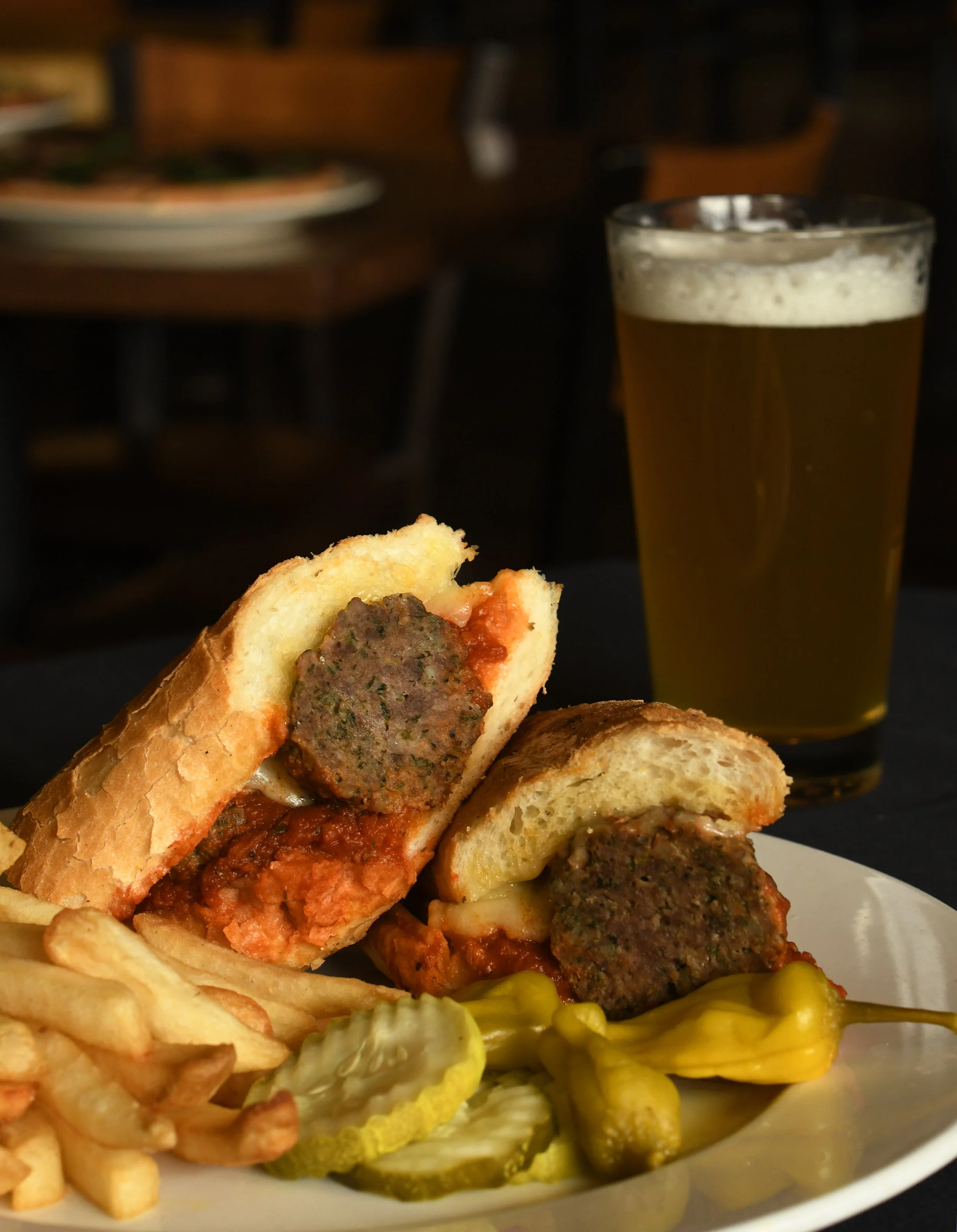 Meatball Sandwich on Garlic Bread