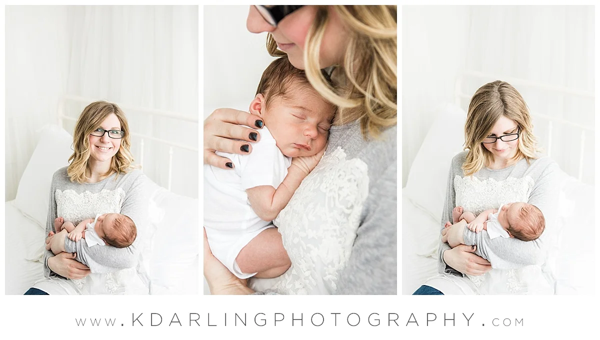 New mom with newborn baby boy