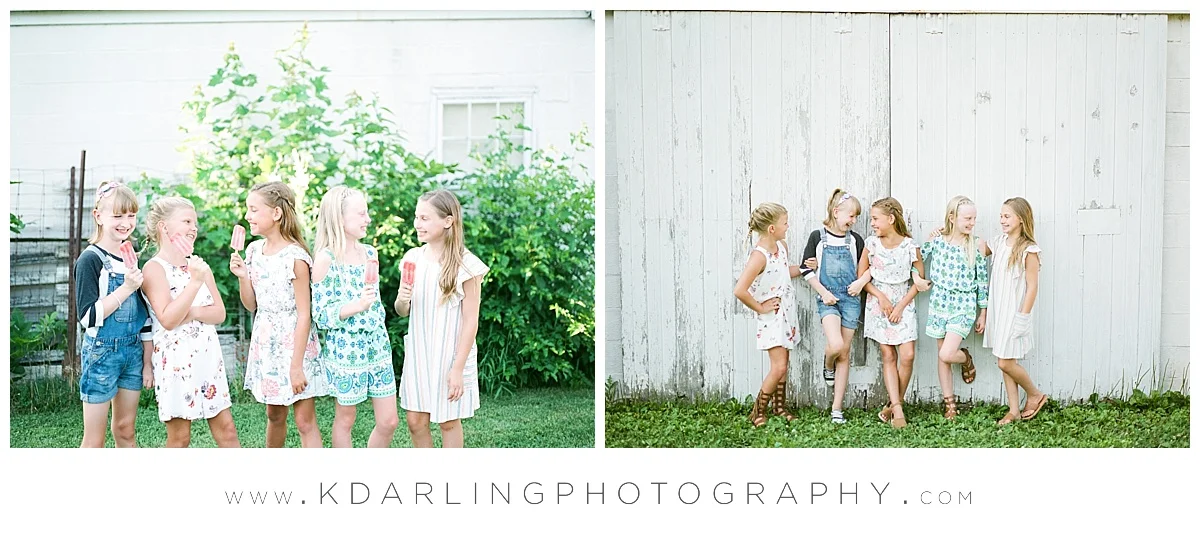 Tween girls laughing together