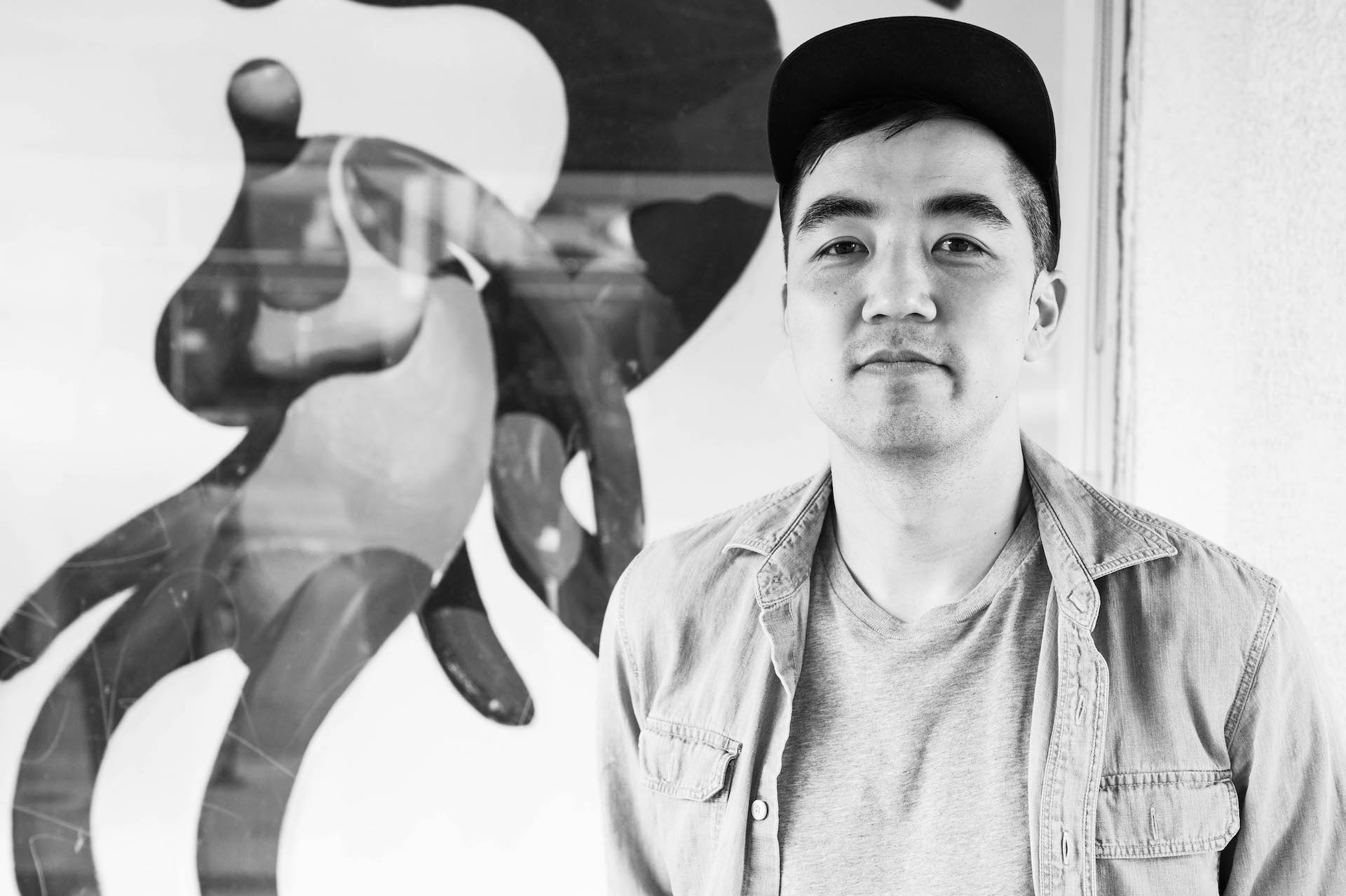 Mike Lee in front of GR2 Art Gallery on Sawtelle.