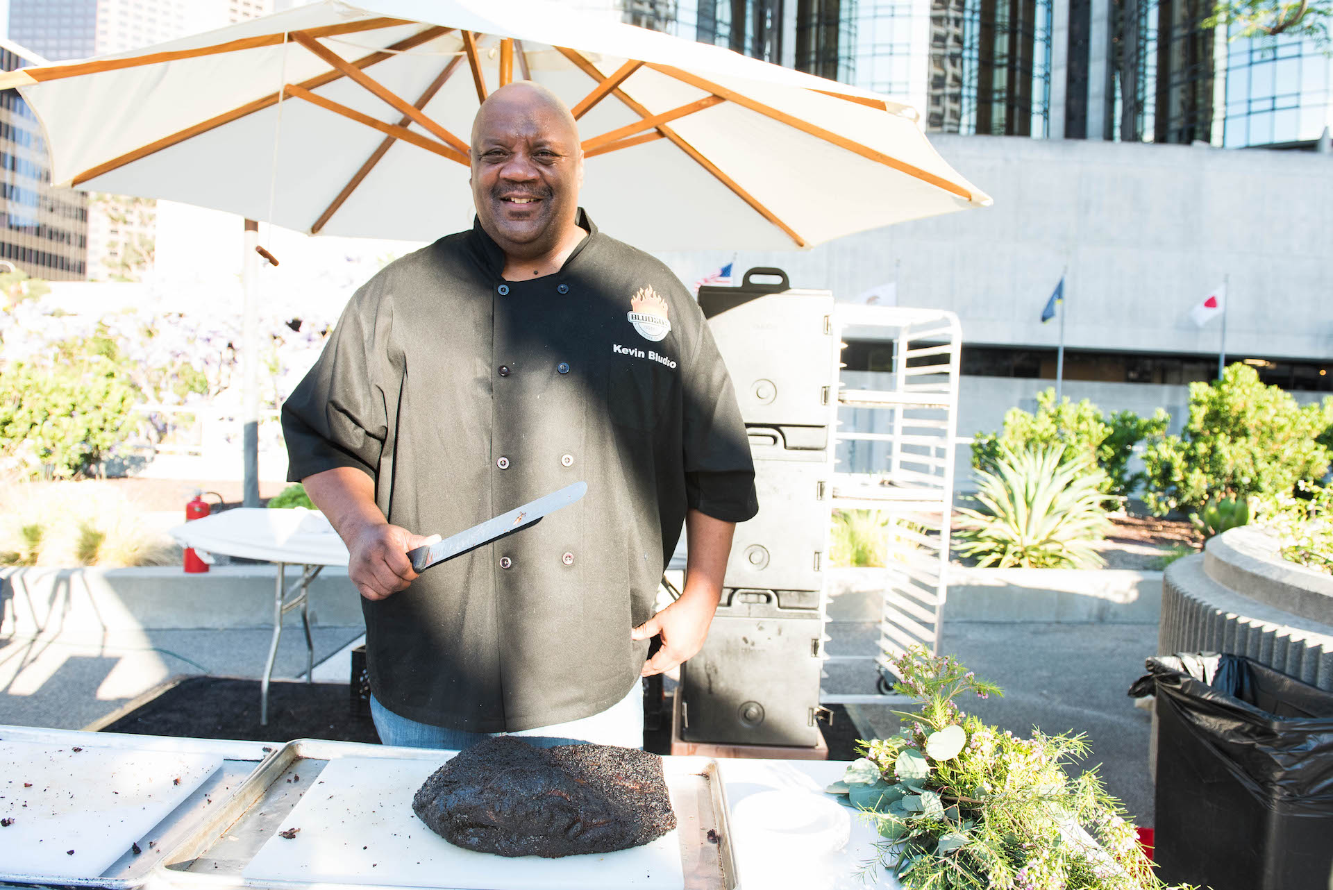 Kevin Bludso, chef and owner of Bludso's Bar & Que, located in Hollywood, Compton, and Melbourne.