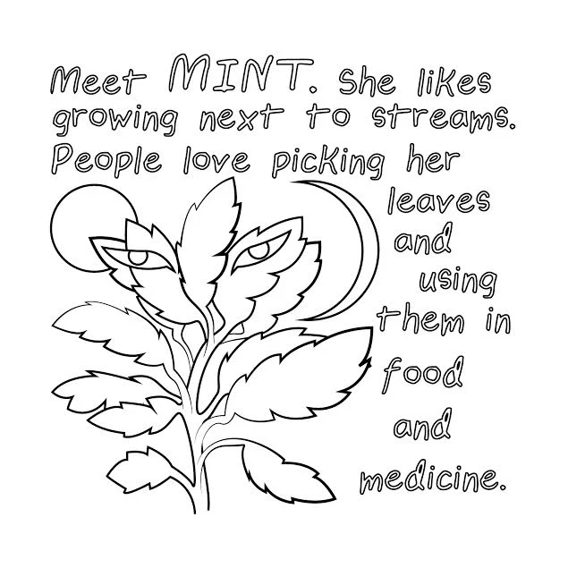 A page from "The life of Flowers," a coloring book. Source: Paradise Khanmalek.