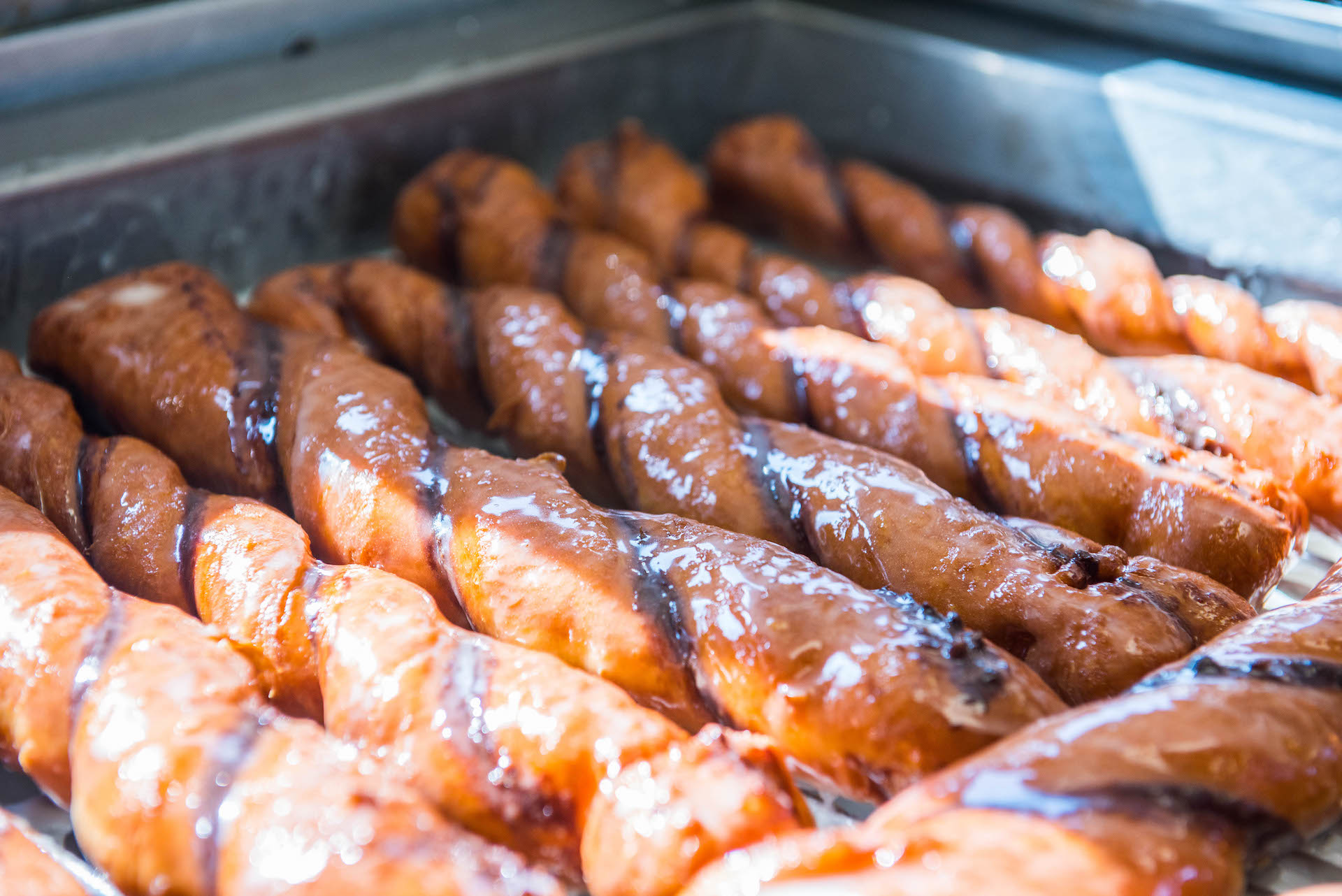 The tiger tails at Donut Man are made with devil's food cake batter. 