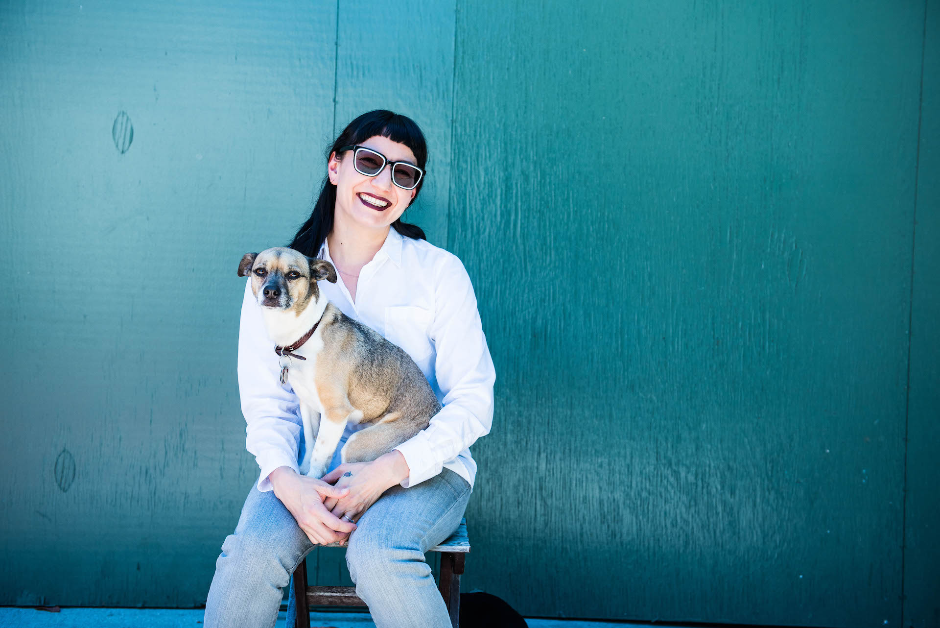 Mari's pets were an active part of the interview!