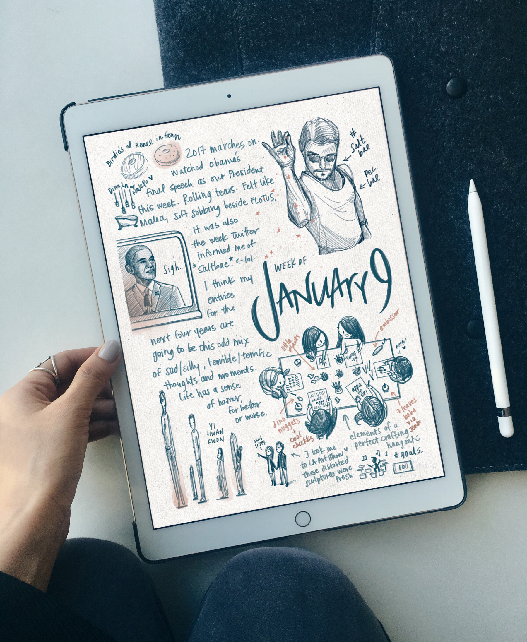 Mimi's weekly illustration from January 9th. Courtesy of Mimi Chao . 