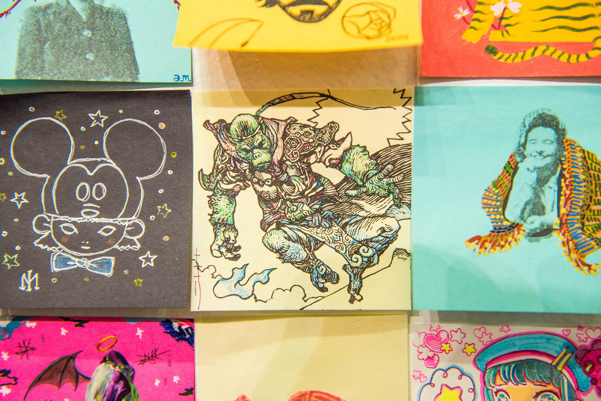 Along with aspiring artists, masters like Katsuya Terada showcase their prowess on humble post-it's.