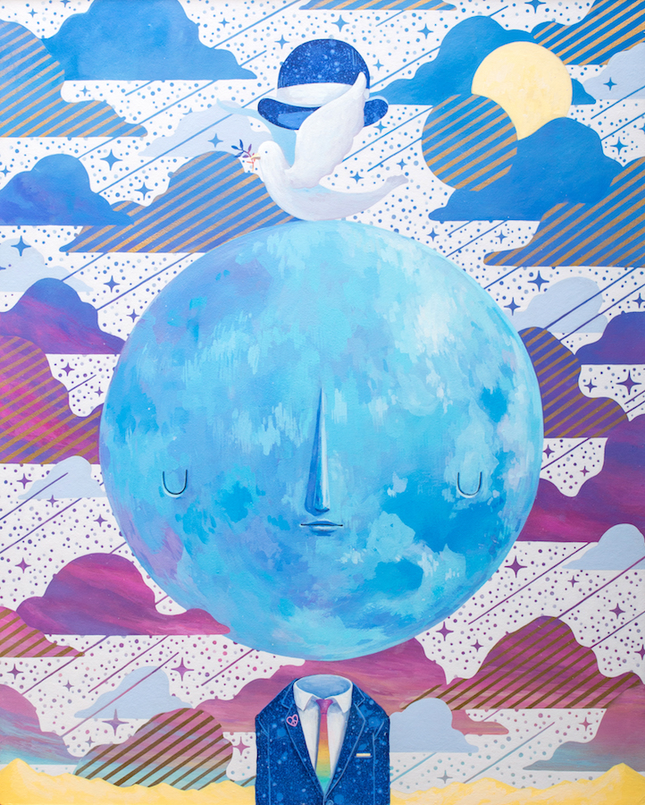The original painting that acted as the official poster for the 2017 LA Film Festival.