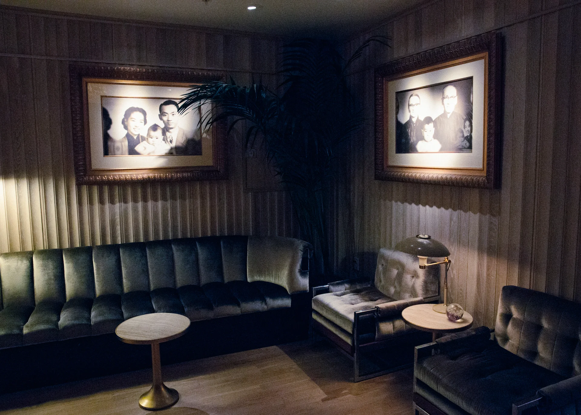 Chen’s family photos adorn the walls of the waiting room