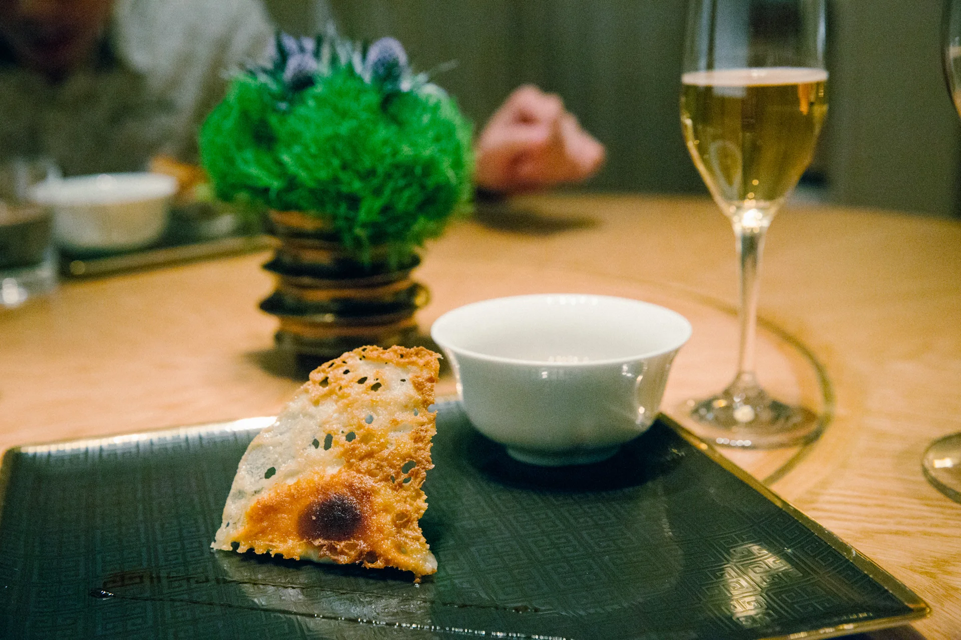 Plated Foie Gras Potsticker.