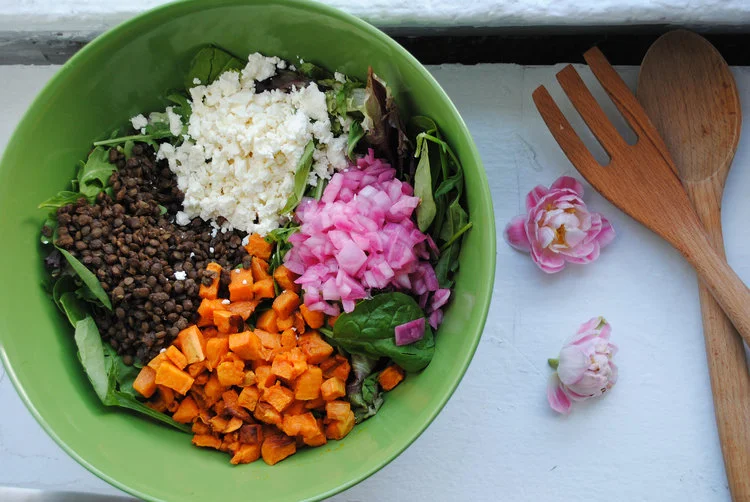 AN ODE TO AROMA: SWEET POTATO + BLACK LENTIL SALAD