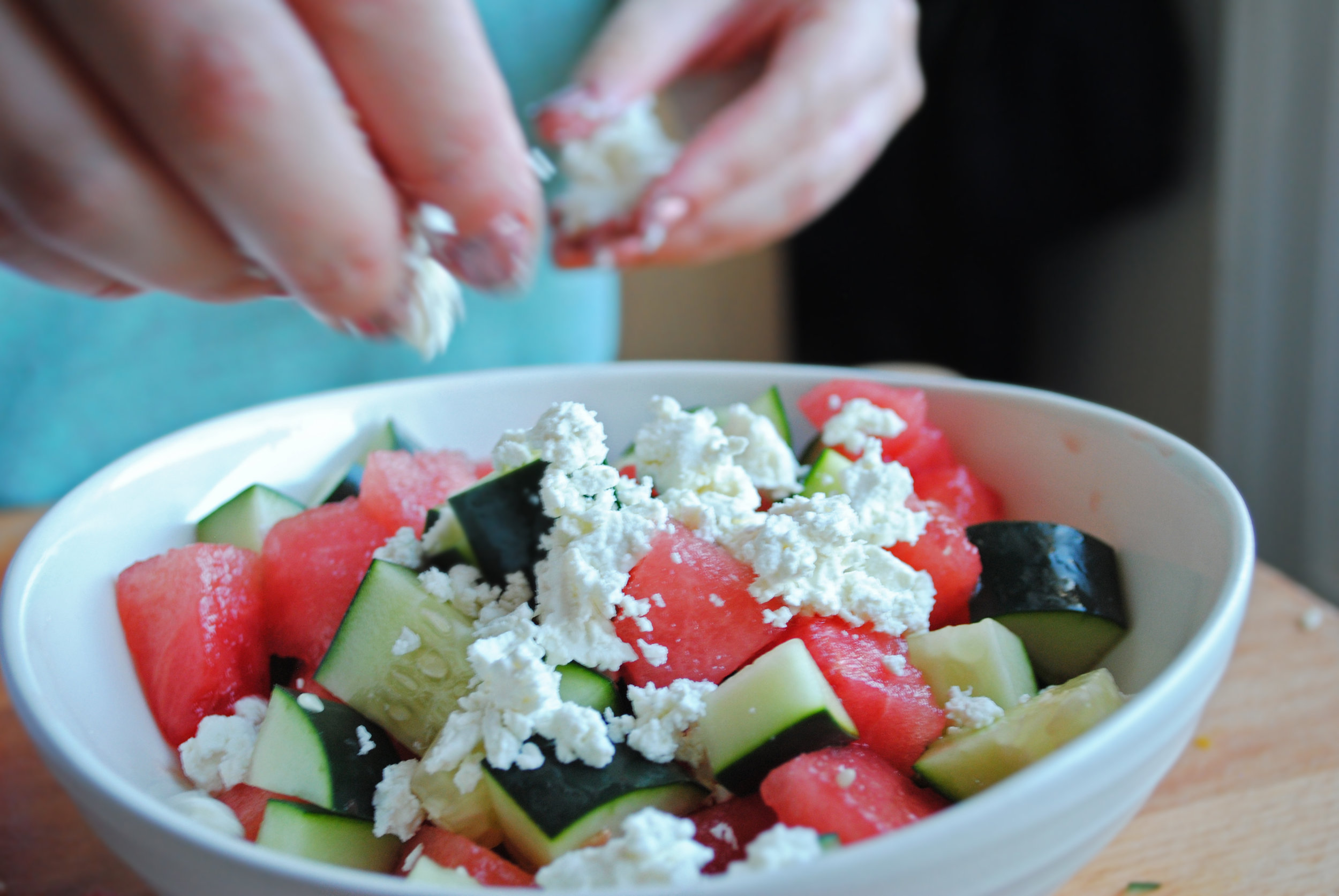 Cucumber Watermelon Feta Salad