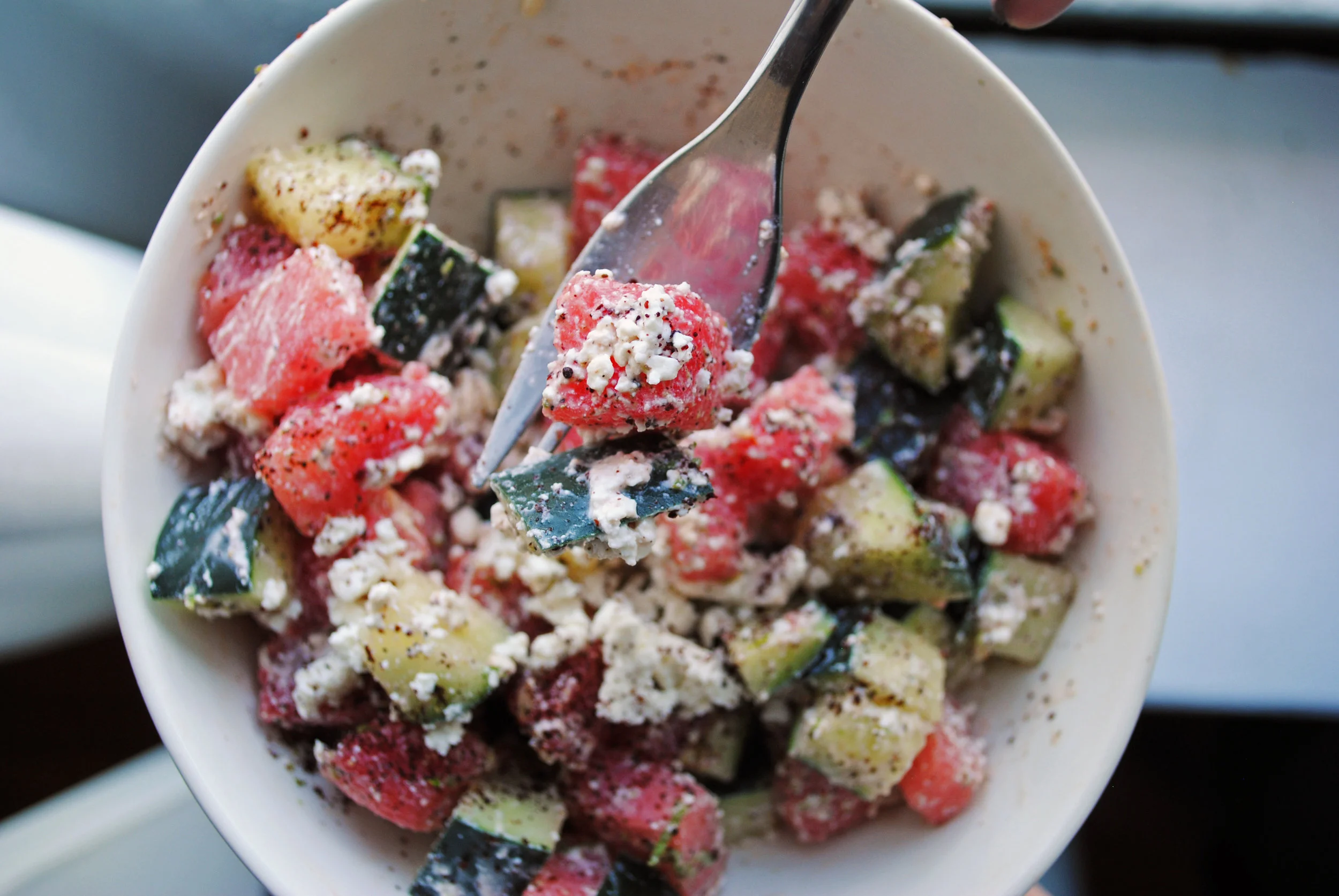 Cucumber Watermelon Feta Salad