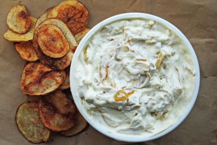 POTATO CHIPS + CARAMELIZED ONION DIP