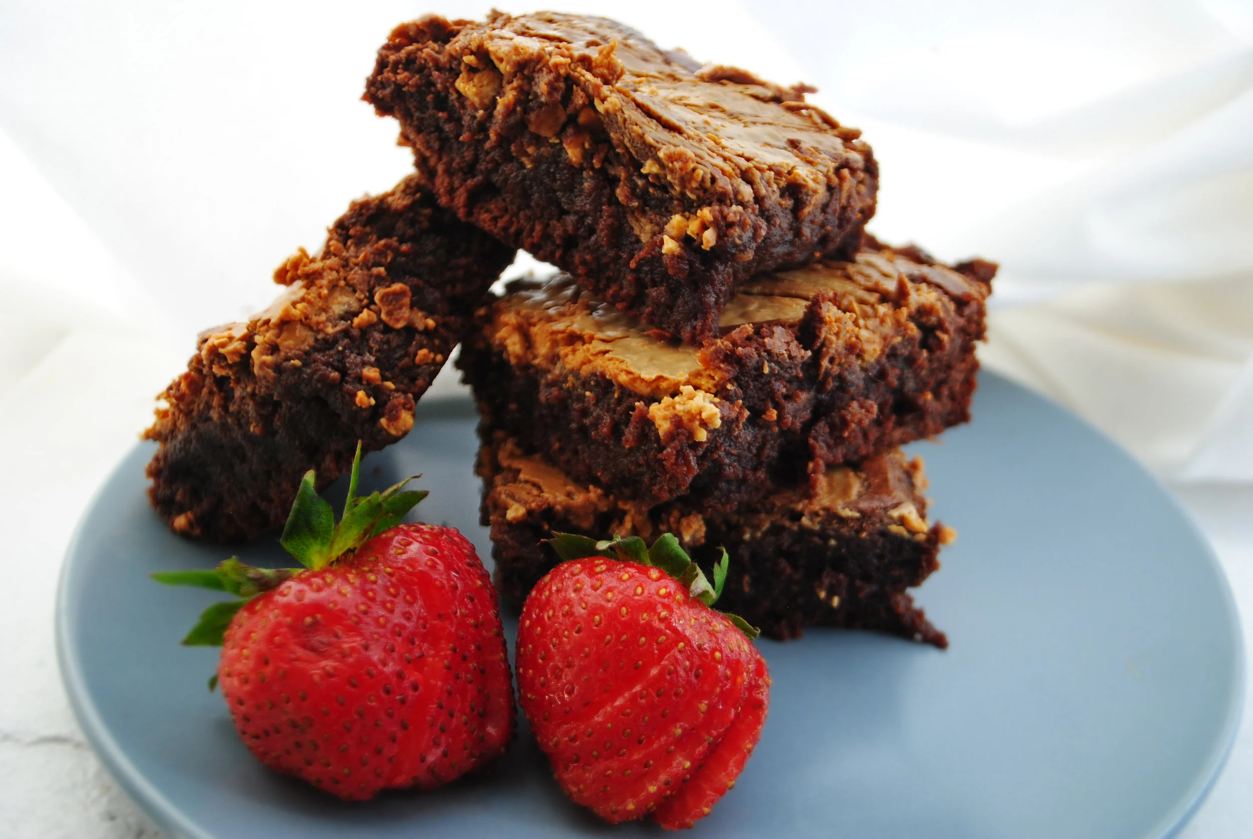 PEANUT BUTTER + WHITE CHOCOLATE BROWNIES