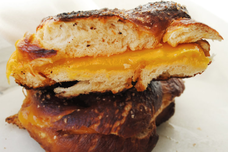Homemade Soft Pretzel Grilled Cheese