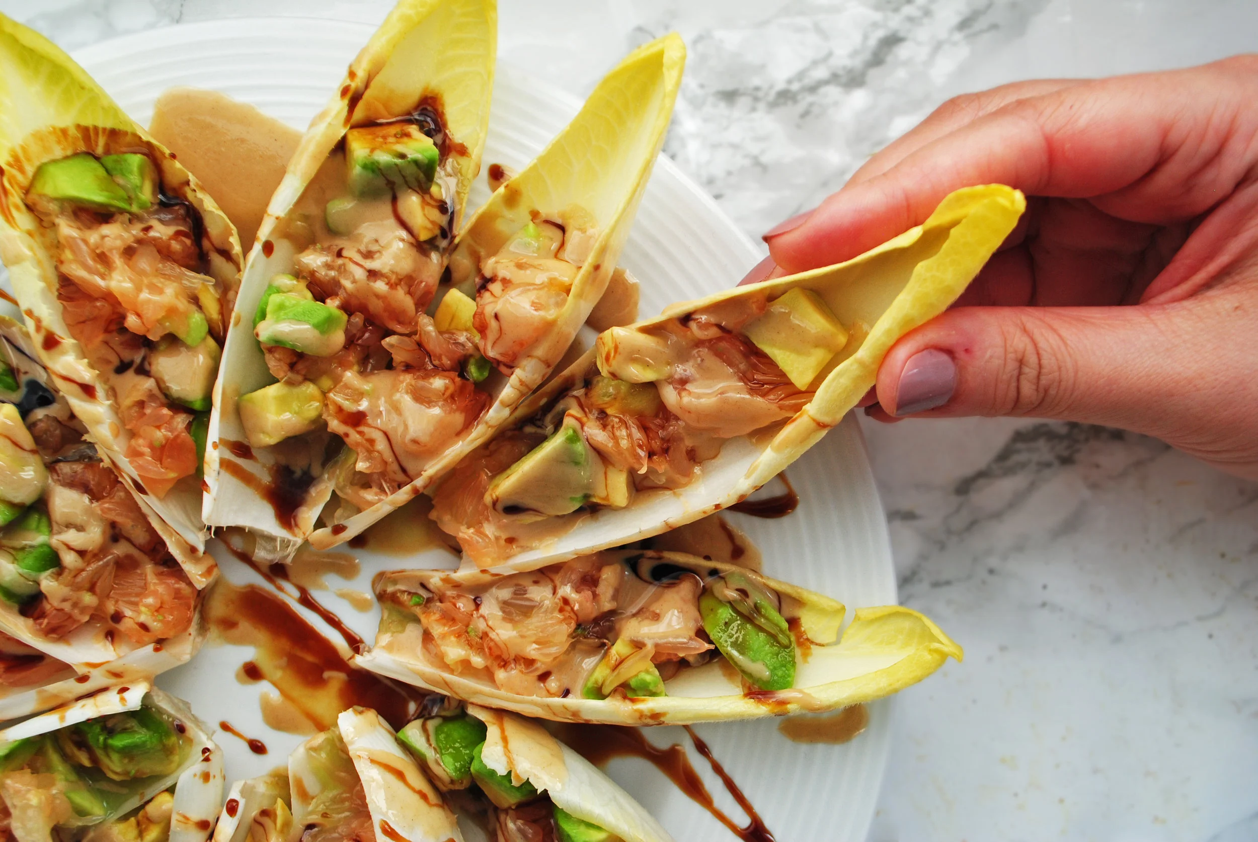 GRAPEFRUIT AVOCADO ENDIVE CUPS