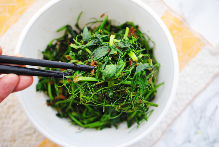 Garlic + Ginger Pea Shoots