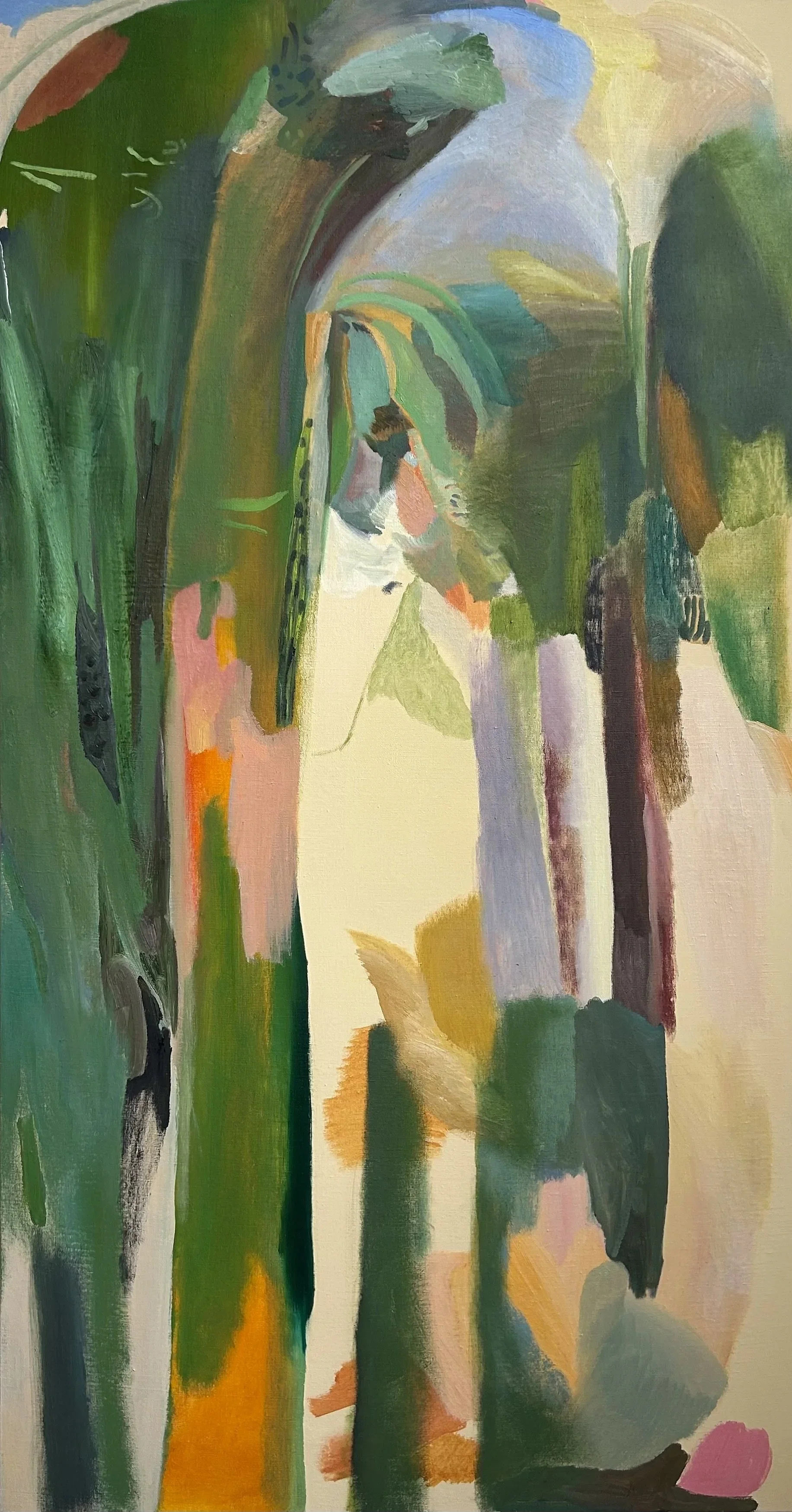 Horse and Howling Wolf with Girl and Trees