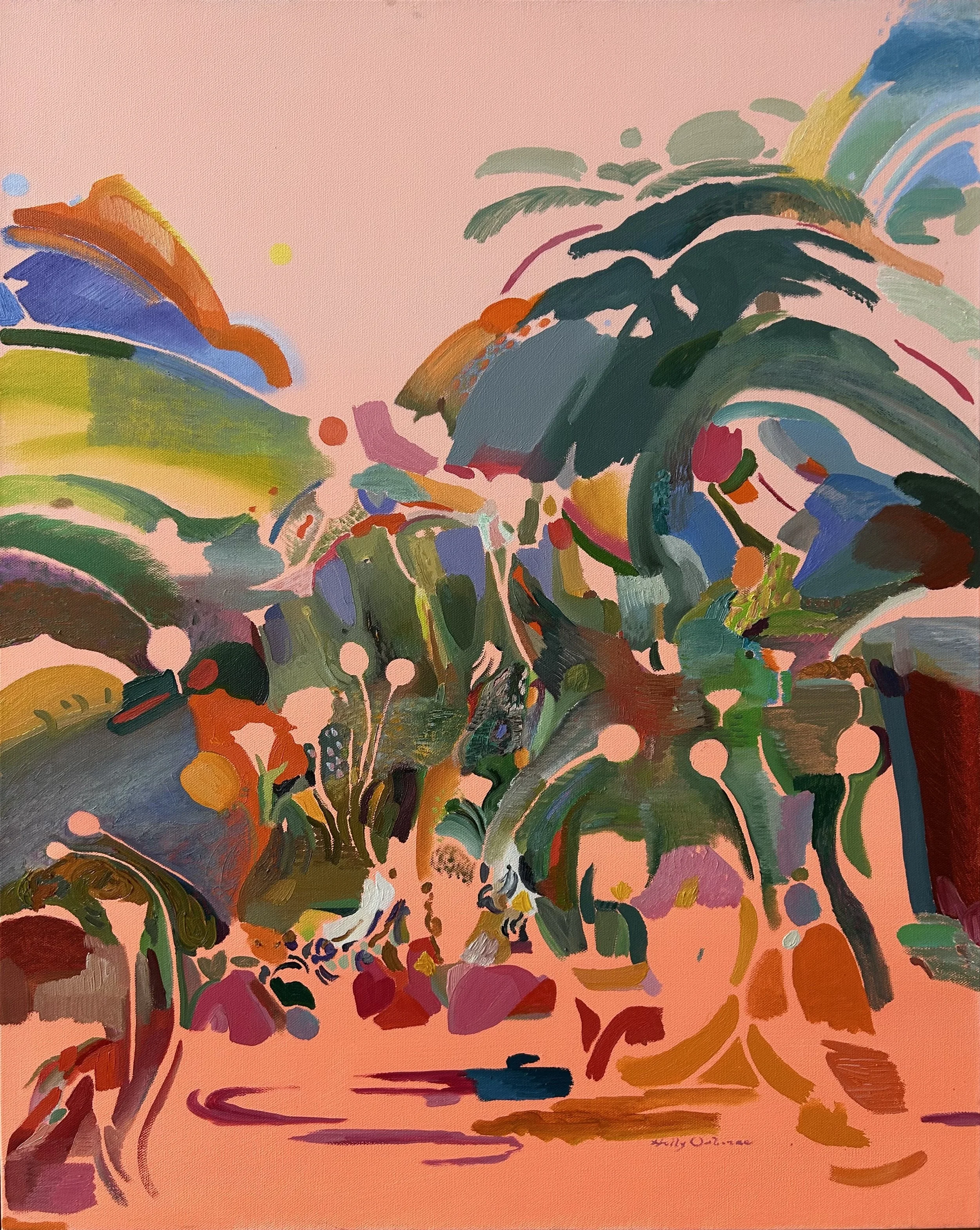 Red Woman Watching the World