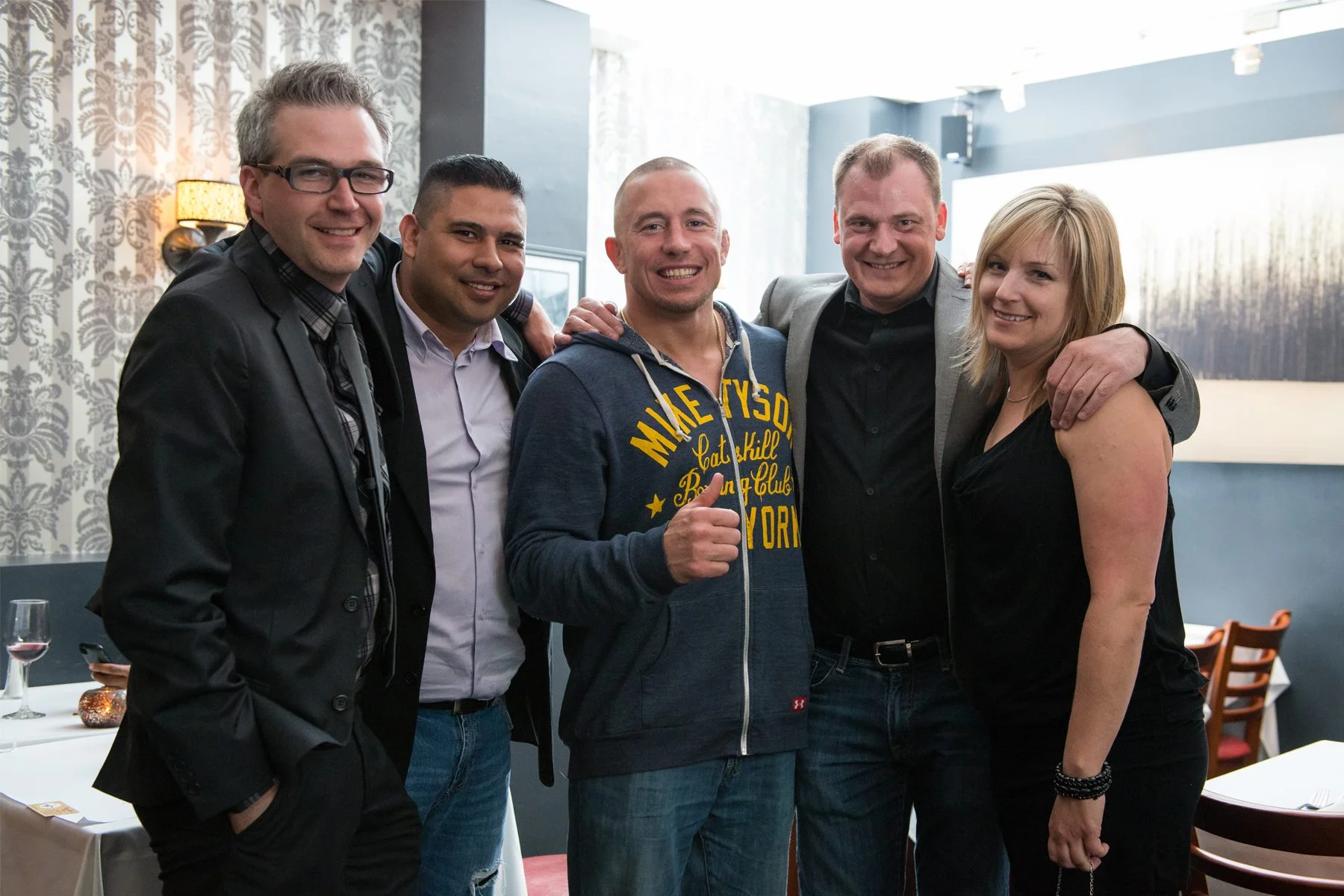 photo submitted: Kyle Bachman and team at the White Goose Bistro with MMA star George St. Pierre
