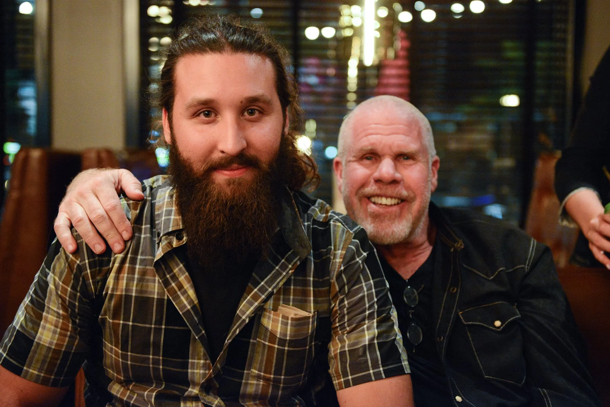 Christos at a pre-FanCon late night party with Ron Perlman. Photo credit… Christos Sagiorgis!