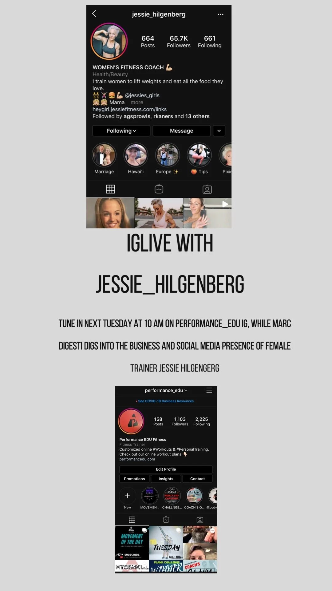 IGLive-Jessie Hilgenberg and Marc Digesti
