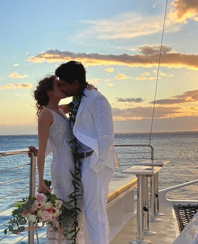 Mermaid for each other 🥂💐🕊️⚓#JustMauid⁠
.⁠
.⁠
.⁠
.⁠
.⁠
.⁠
#trilogywedding #Justmauid #weddingatsea	#destinationwedding #boatwedding #weddingphotographer	#hawaiiwedding #beachwedding #bohovibes #ido	#weddinggoals #islandwedding	#weddingplanner	#wed