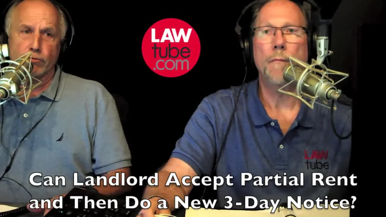Can landlord accept partial rent and then do a new 3-day notice?