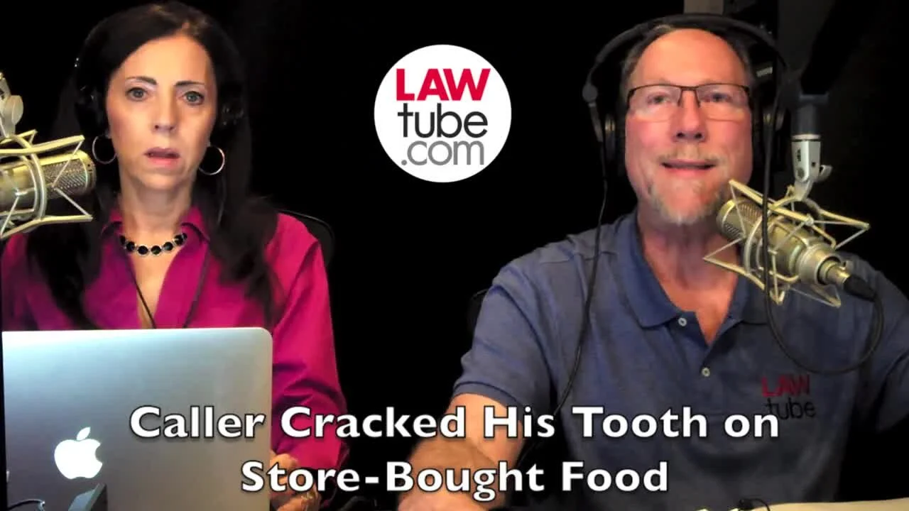 Caller cracked tooth on bone in food