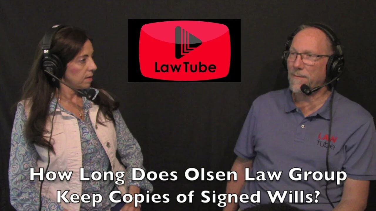 How long does Olsen Law Group keep copies of signed wills?