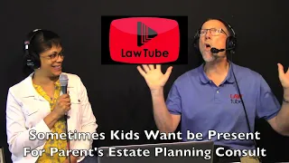 A lawyer asks the client's children to wait in lobby while discussing the client's estate planning.