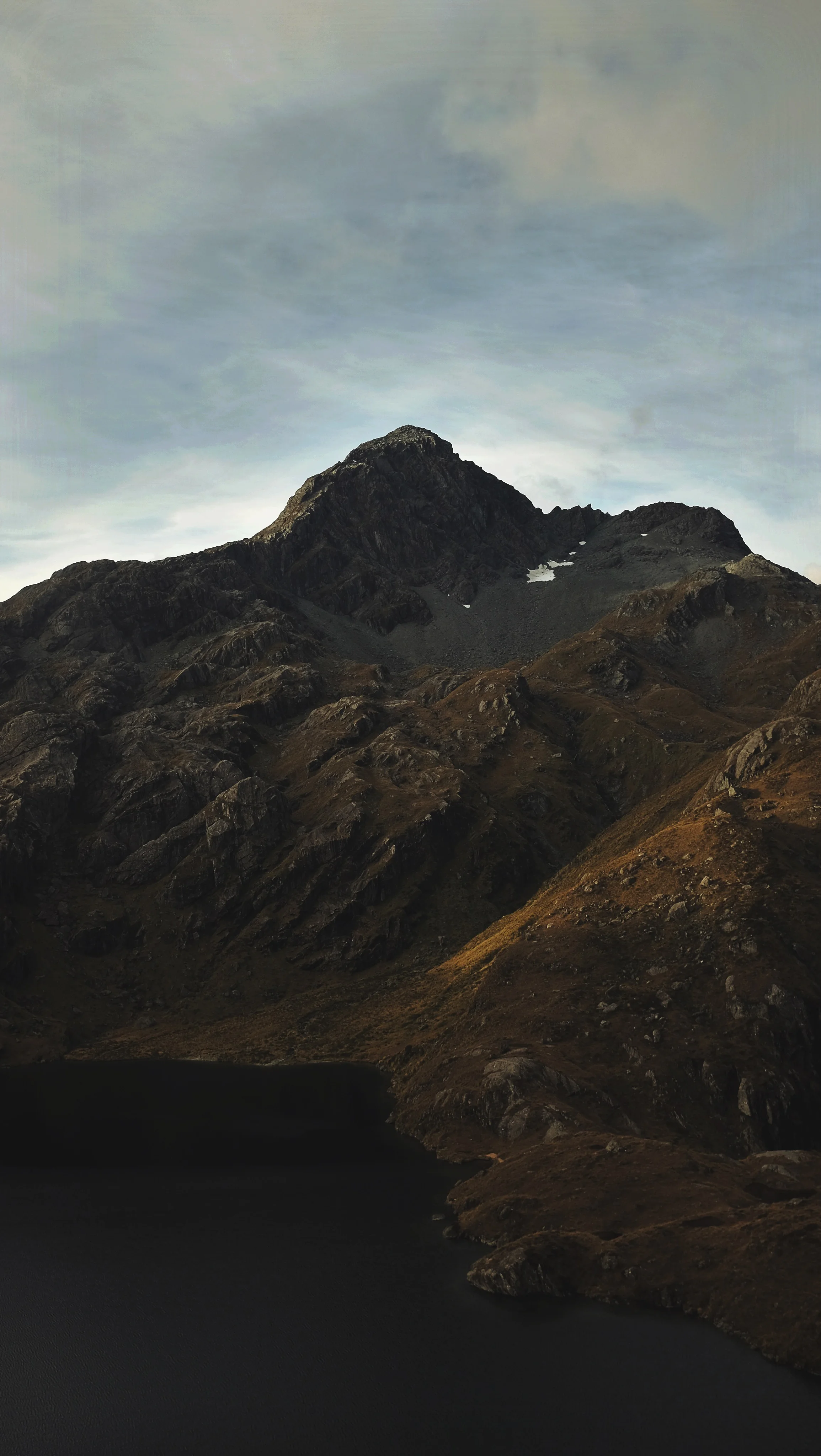 Dark waters at the top of the pass.