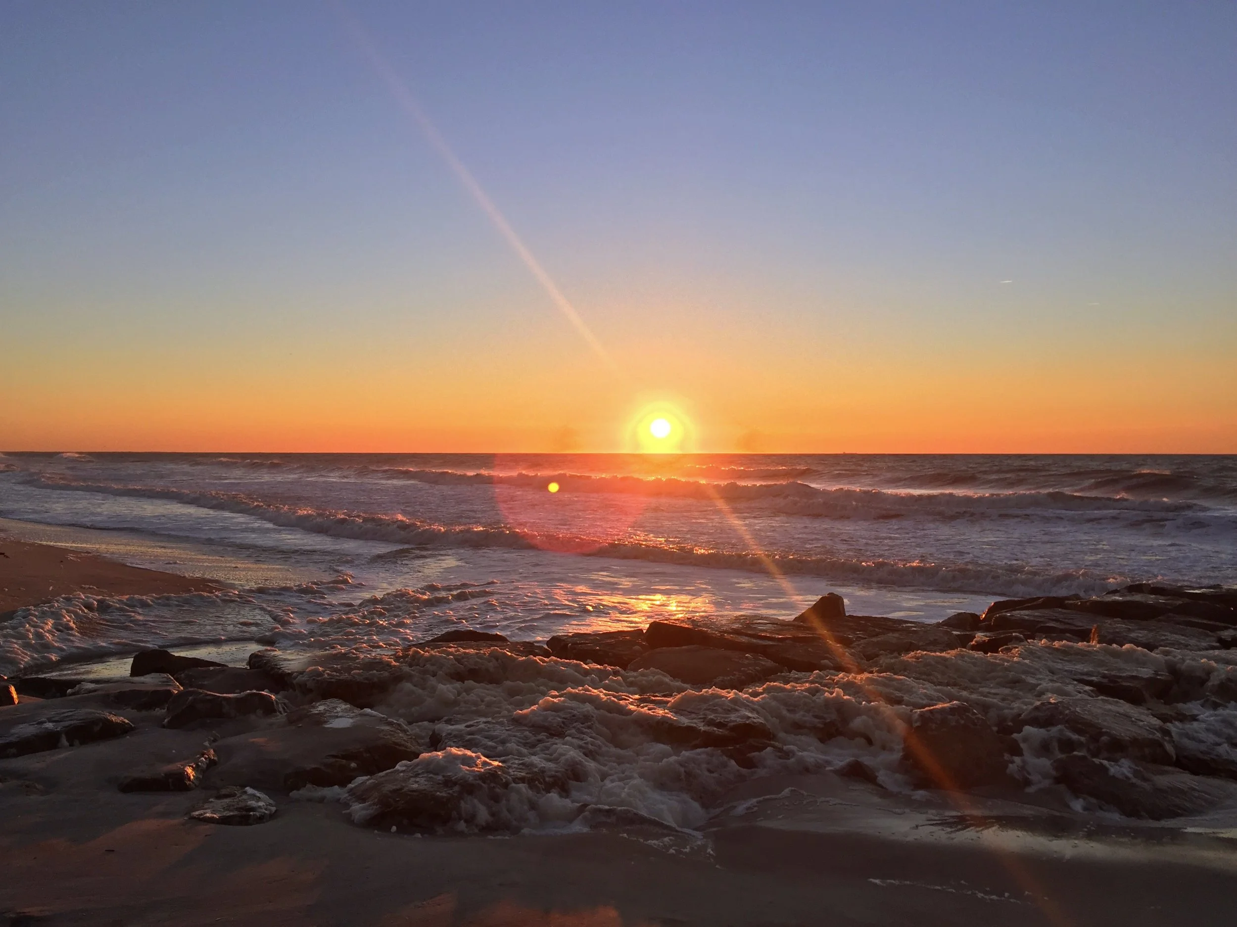 The first sunrise of 2017 as seen rising over Long Beach NY
