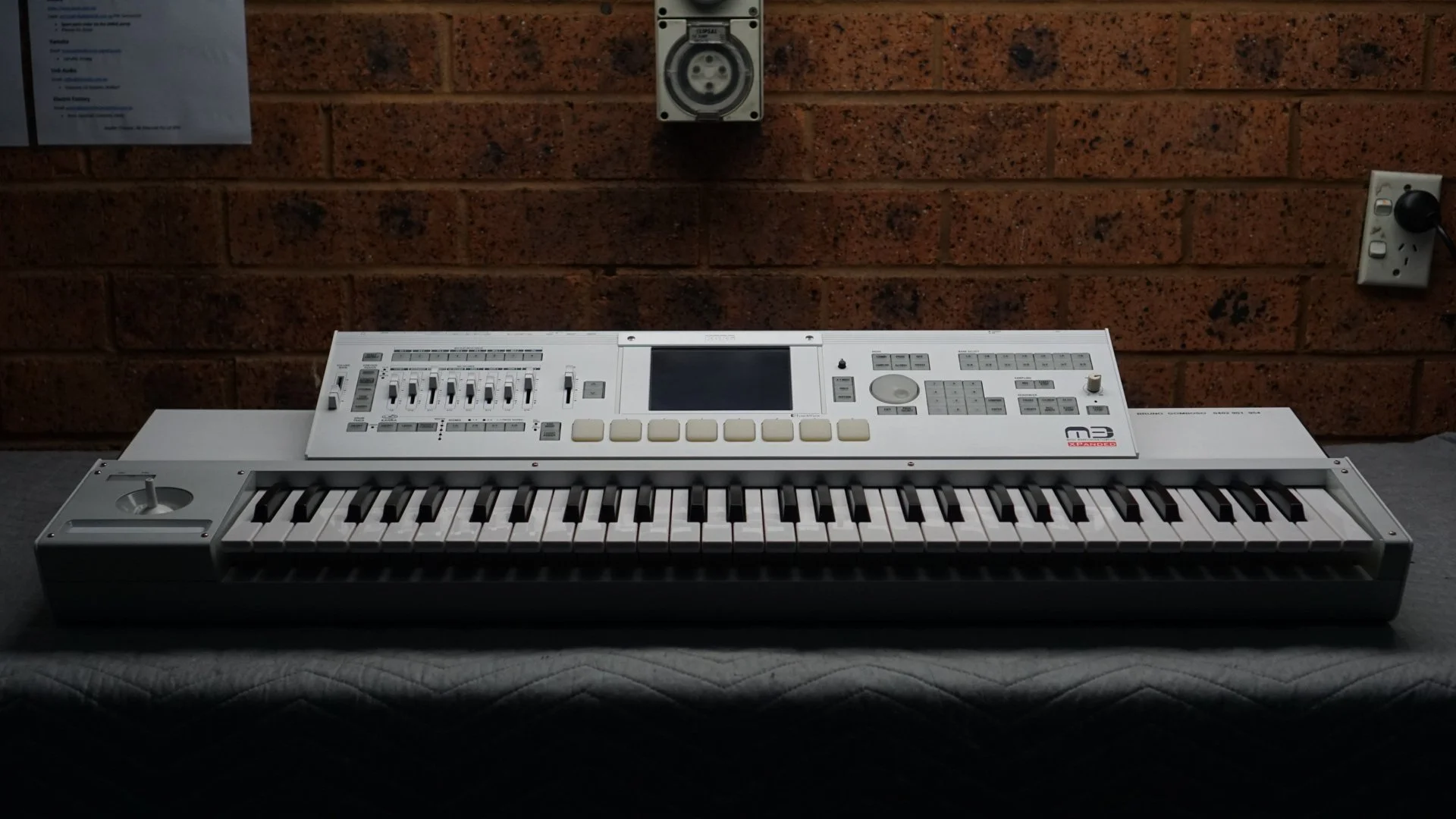 A broody KORG M3. We've replaced the touch screen in this one to get it functioning well again. I've got a bit of a soft spot for this workstation. I almost bought on of these when they came out. It's built like a tank, has some great sounds and was 