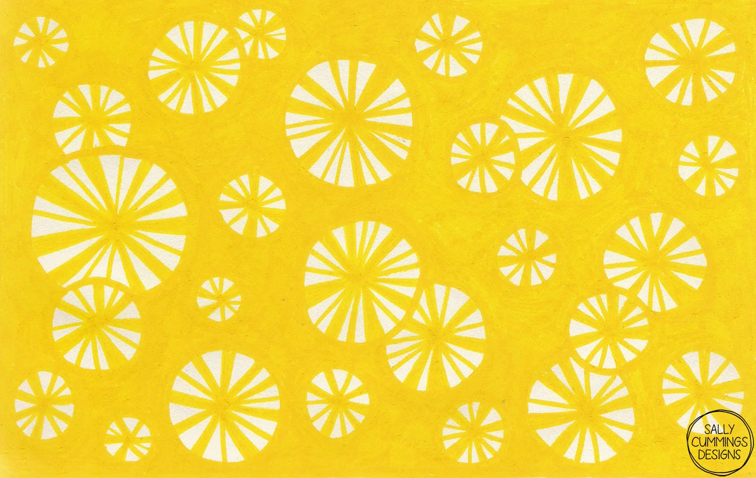 Yellow starbursts sketchbook drawing