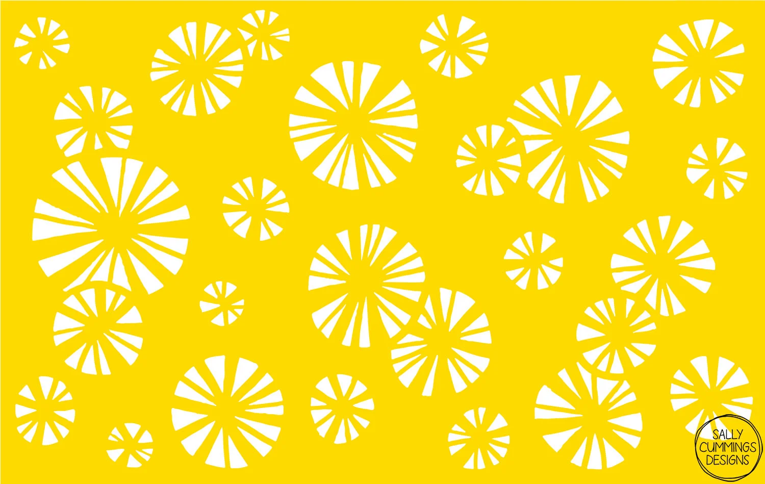 Yellow starbursts vectorised in Illustrator