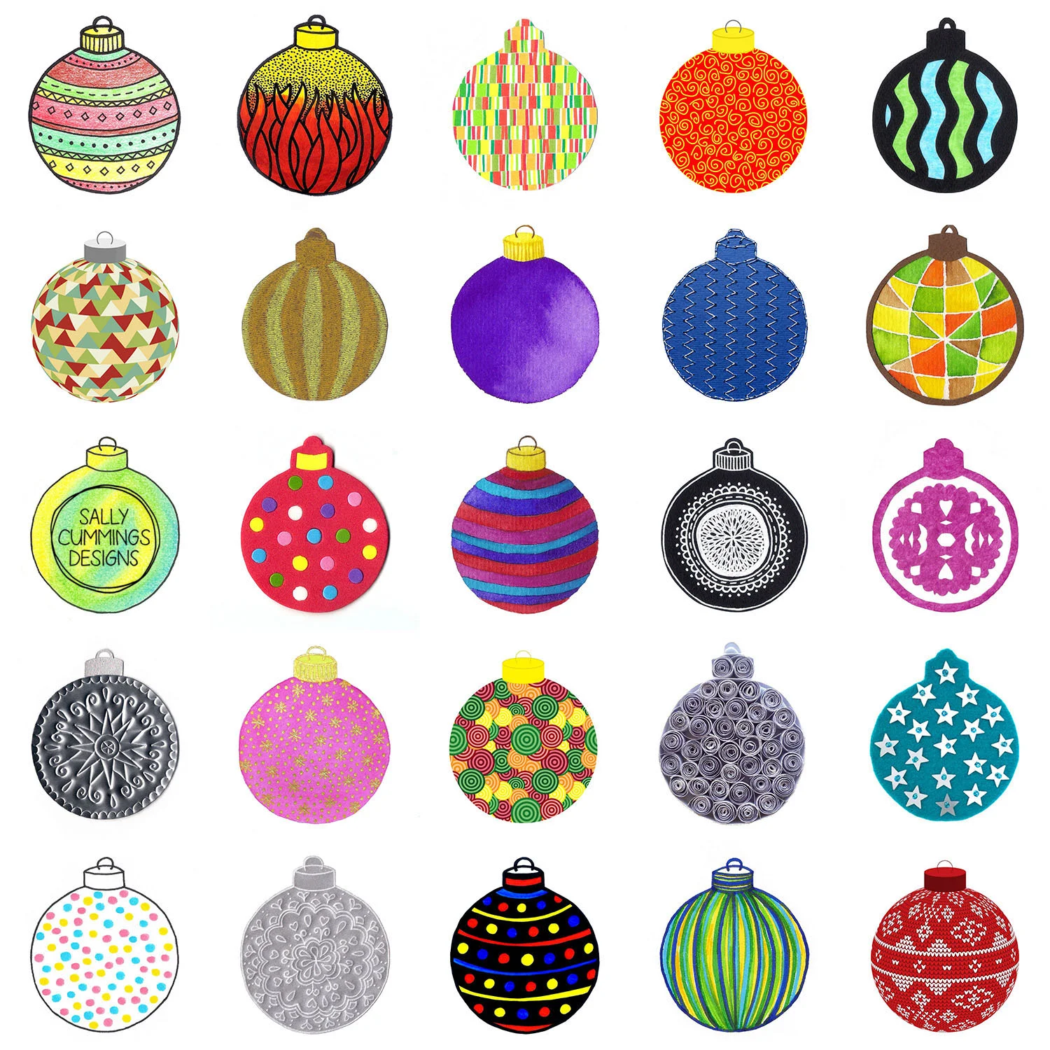 Set of Christmas baubles - Advent challenge 2016