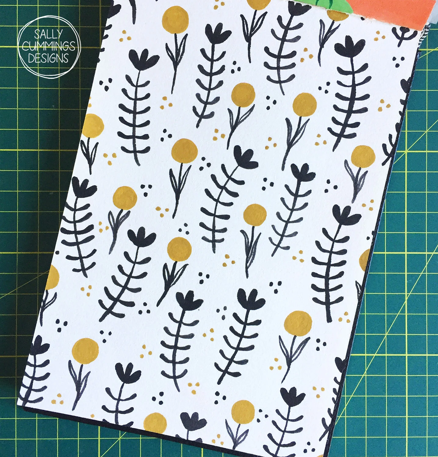 Wildflowers pattern, painted in gouache
