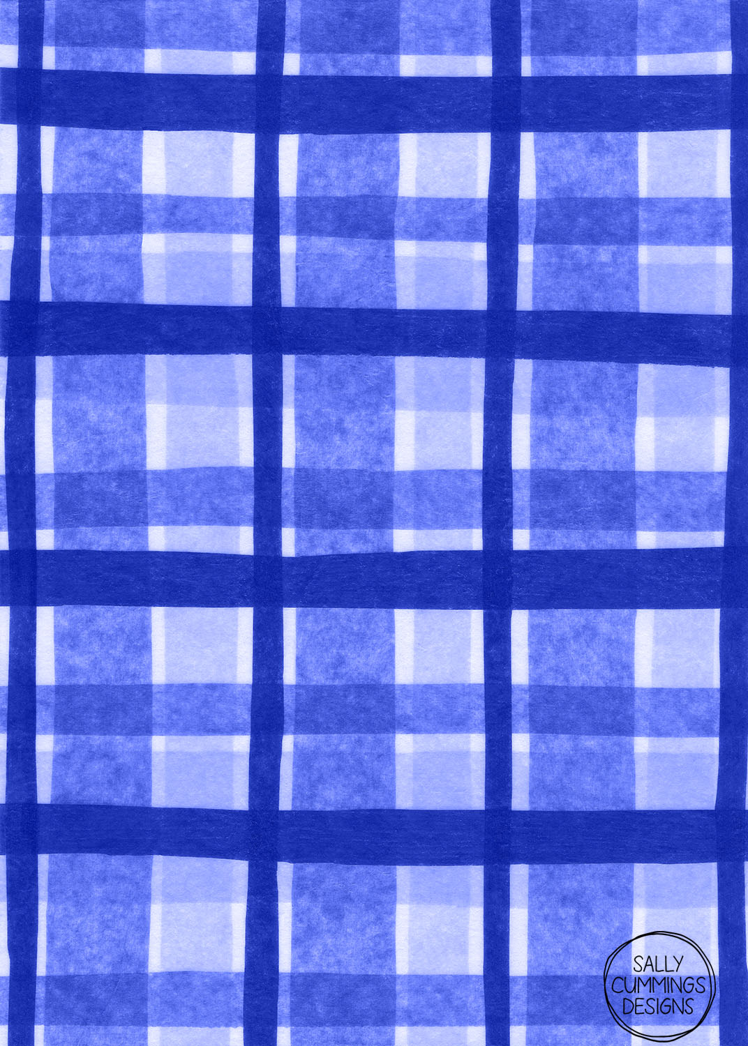 Sally Cummings Designs - Tissue Paper Plaid (Blue)