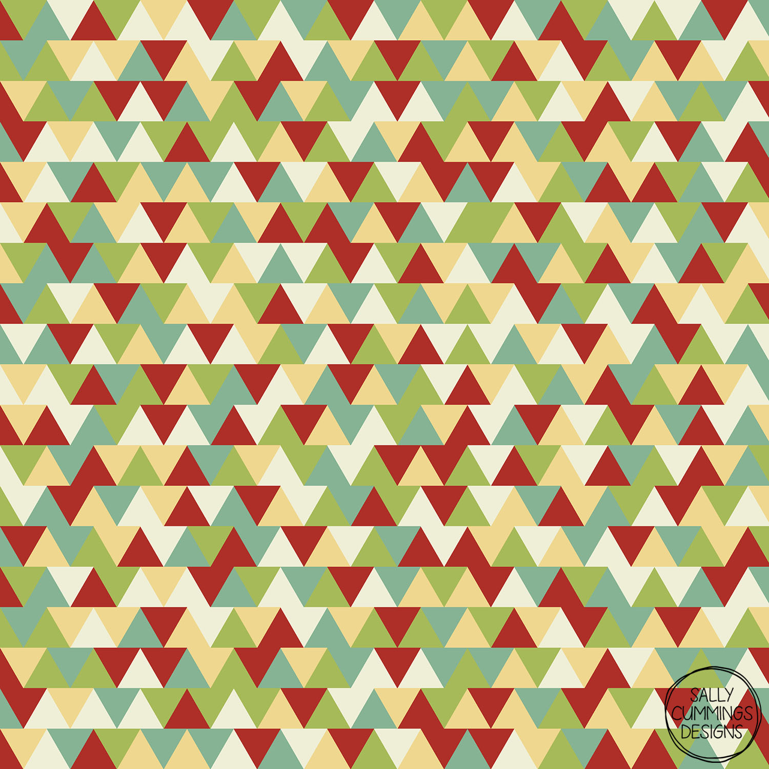 Sally Cummings Designs - Retro Christmas Triangles Pattern