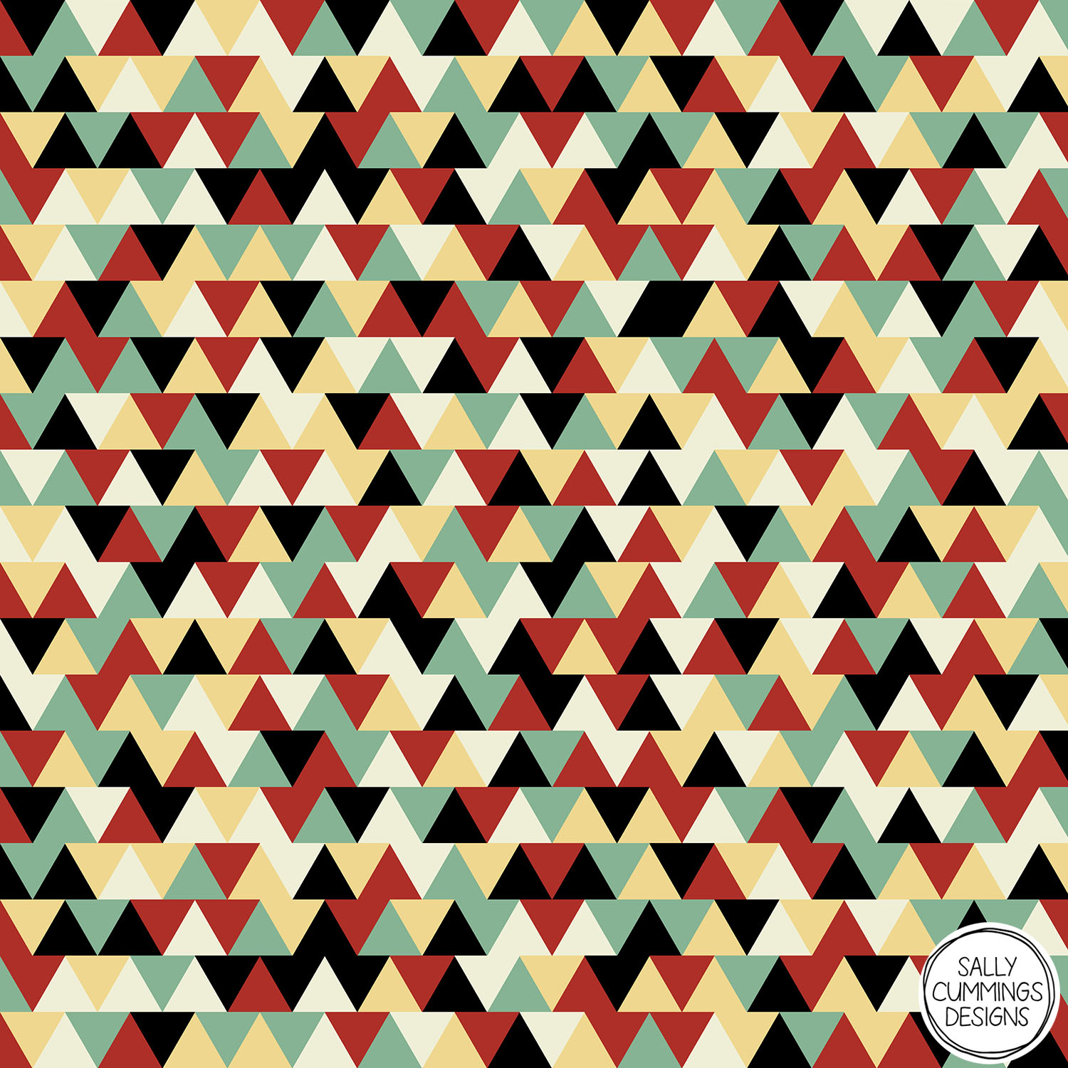 Sally Cummings Designs - Retro Linoleum Triangles Pattern